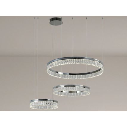 Candelabru din cristal LED dimabil pe cablu THALIA LED/120W/230V 3000-6000K + telecomandă