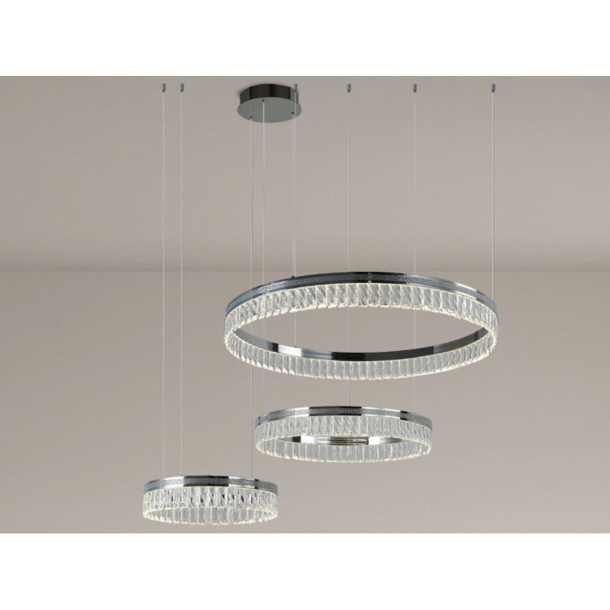Candelabru din cristal LED dimabil pe cablu THALIA LED/120W/230V 3000-6000K + telecomandă