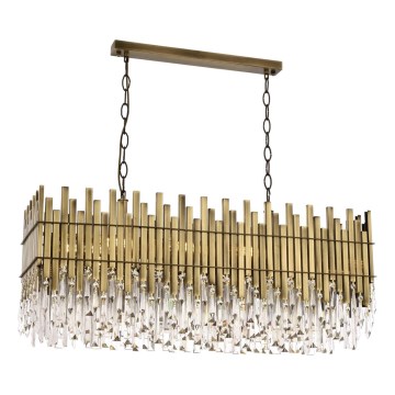 Lustră cu lanț CRYSTALLINE, 8xE27/40W/230V, alamă