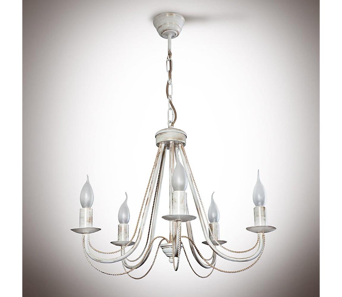 Lustra cu lant VERSA 5xE14/40W/230V alb 520 mm