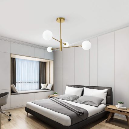 Lustră cu tijă DORADO 4xG9/40W/230V auriu