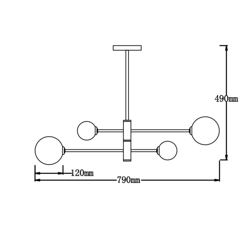 Lustră cu tijă DORADO 4xG9/40W/230V neagră