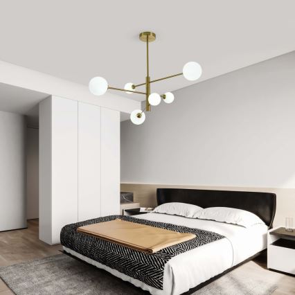 Lustră cu tijă DORADO 6xG9/40W/230V aurie