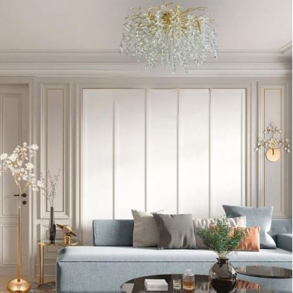 Lustră de cristal aplicată 12xG9/40W/230V auriu