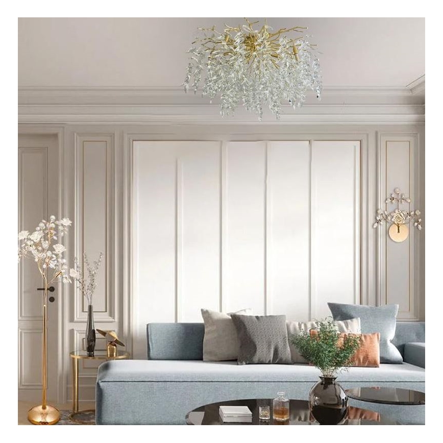 Lustră de cristal aplicată 12xG9/40W/230V auriu