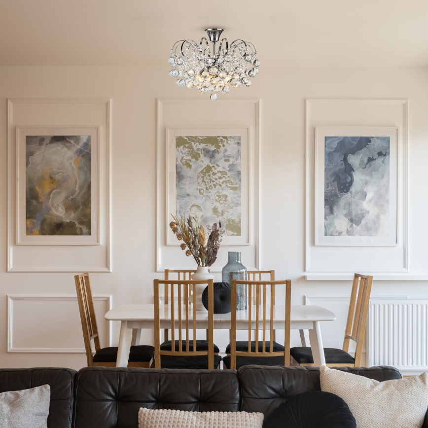 Lustră de cristal aplicată Brilagi CRYSTAL 6xE14/60W/230V crom lucios