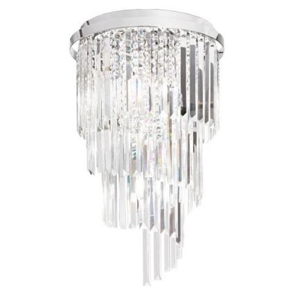 Lustră de cristal aplicată Ideal Lux CARLTON 8xE14/40W/230V d. 40 cm crom lucios