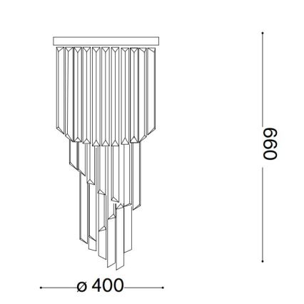 Lustră de cristal aplicată Ideal Lux CARLTON 8xE14/40W/230V d. 40 cm crom lucios