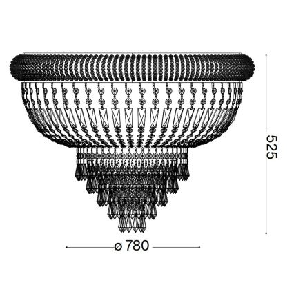 Lustră de cristal aplicată Ideal Lux DUBAI 24xE14/28W/230V