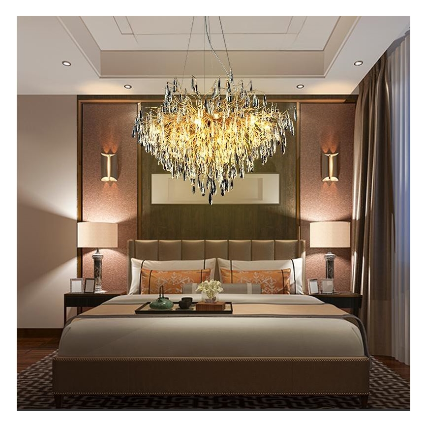 Lustră de cristal pe cablu 11xG9/40W/230V auriu