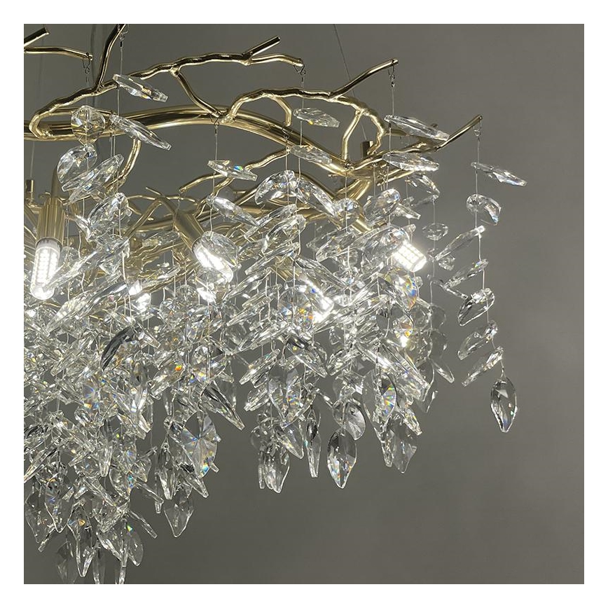 Lustră de cristal pe cablu 12xG9/40W/230V auriu