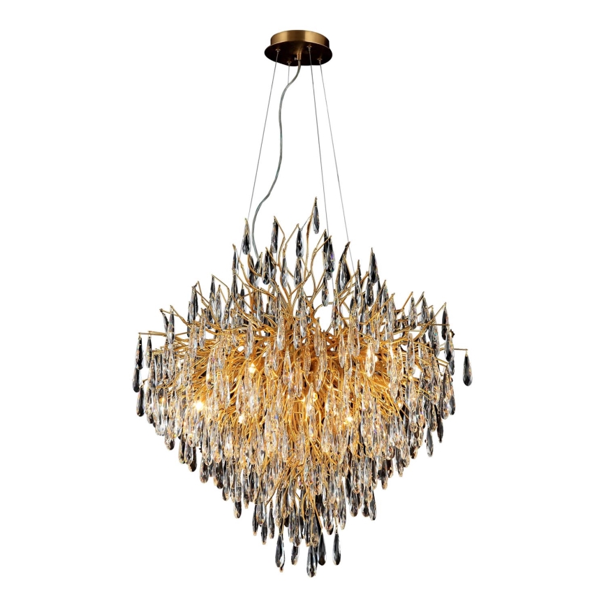 Lustră de cristal pe cablu 12xG9/40W/230V auriu