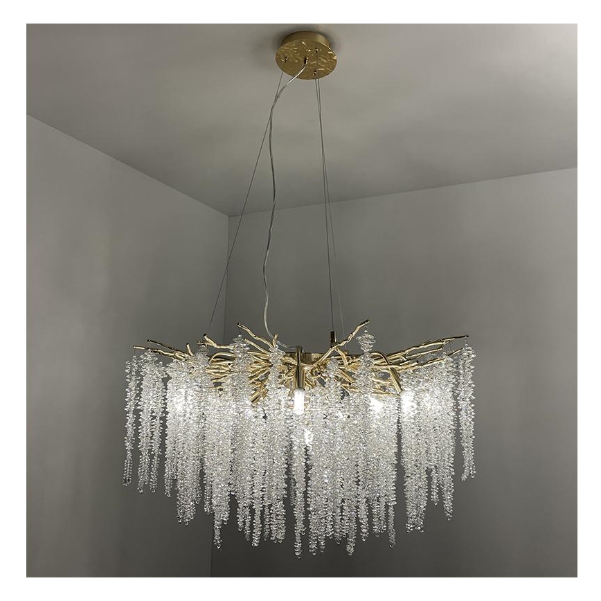 Lustră de cristal pe cablu 13xG9/40W/230V auriu