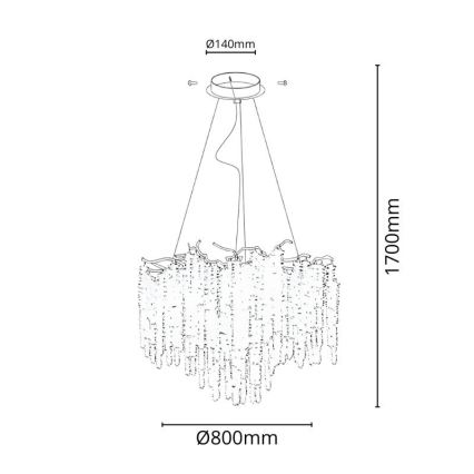 Lustră de cristal pe cablu 13xG9/40W/230V auriu