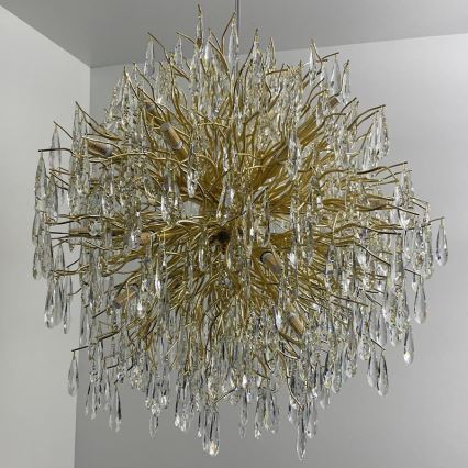 Lustră de cristal pe cablu 24xG9/40W/230V auriu