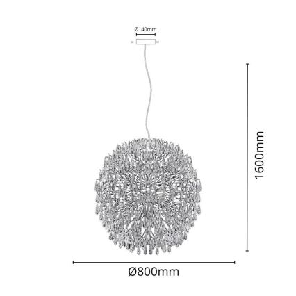 Lustră de cristal pe cablu 24xG9/40W/230V auriu