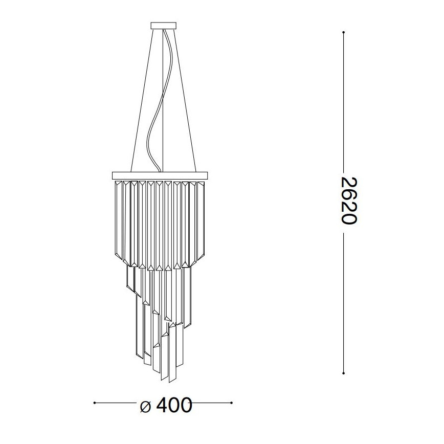 Lustră de cristal pe cablu Ideal Lux CARLTON 8xE14/40W/230V d. 40 cm crom lucios