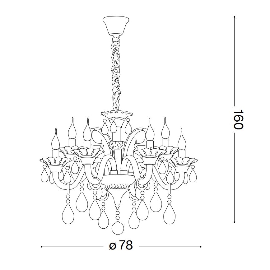 Lustră de cristal pe cablu Ideal Lux COLOSSAL 8×E14/40W/230V