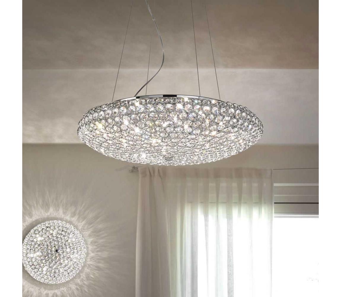 Lustră de cristal pe cablu Ideal Lux KING 12×G9/40W/230V
