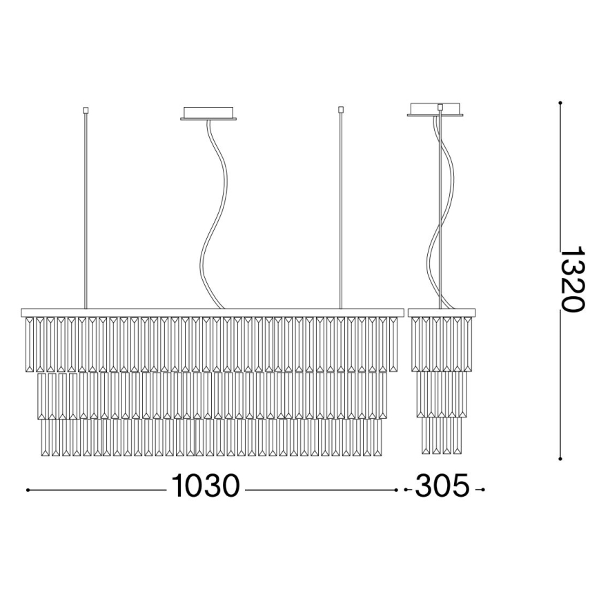 Lustră de cristal pe cablu Ideal Lux MARTINEZ 8xE14/40W/230V