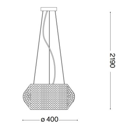 Lustră de cristal pe cablu Ideal Lux PASHA 6xE14/40W/230V d. 40 cm auriu