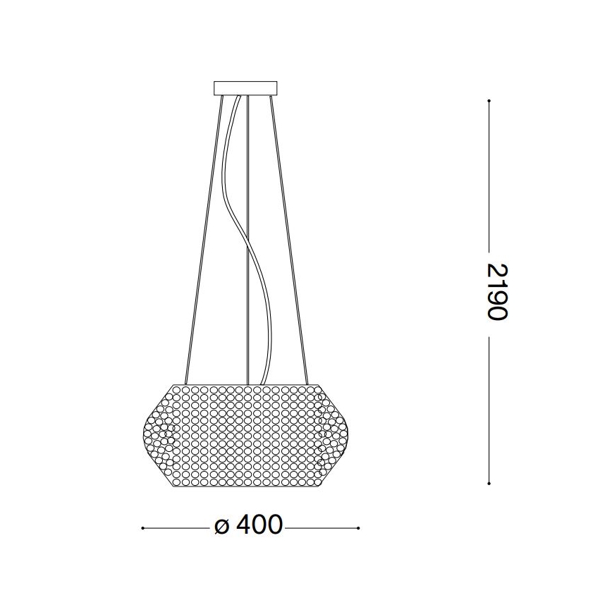 Lustră de cristal pe cablu Ideal Lux PASHA 6xE14/40W/230V d. 40 cm auriu