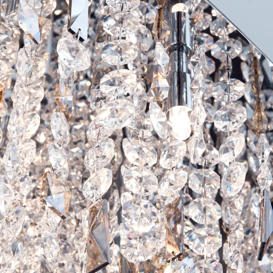 Lustră de cristal pe cablu CRYSTALRIVER 21xG9/40W/230V crom lucios