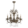 Lustră de cristal pe lanț BRILAGI CLASSIC 6xE14/60W/230V alamă