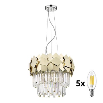 Lustră de cristal pe lanț Brilagi MIRAGE 5xE14/40W/230V