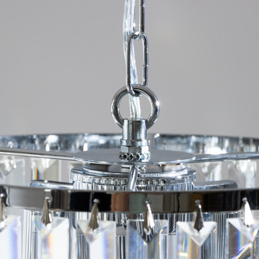 Lustră de cristal pe lanț Brilagi MOZART 4xE14/40W/230V crom lucios