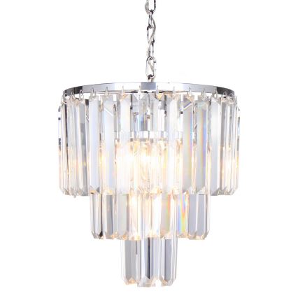 Lustră de cristal pe lanț Brilagi MOZART 4xE14/40W/230V crom lucios