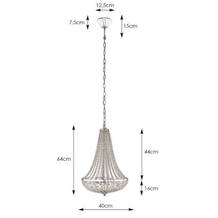 Lustră de cristal pe lanț dimabilă GRÄNSÖ 2xE14/40W/230V Markslöjd 106119