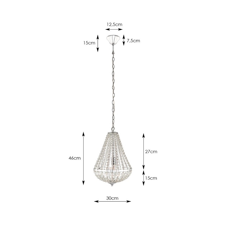 Lustră de cristal pe lanț GRÄNSÖ 1xE27/60W/230V Markslöjd 104889