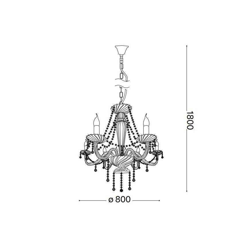 Lustră de cristal pe lanț Ideal Lux AMADEUS 8xE14/40W/230V d. 80 cm transparent