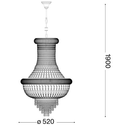 Lustră de cristal pe lanț Ideal Lux DUBAI 10xE14/40W/230V