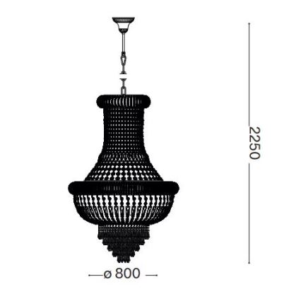 Lustră de cristal pe lanț Ideal Lux DUBAI 24xE14/28W/230V d. 80 cm auriu