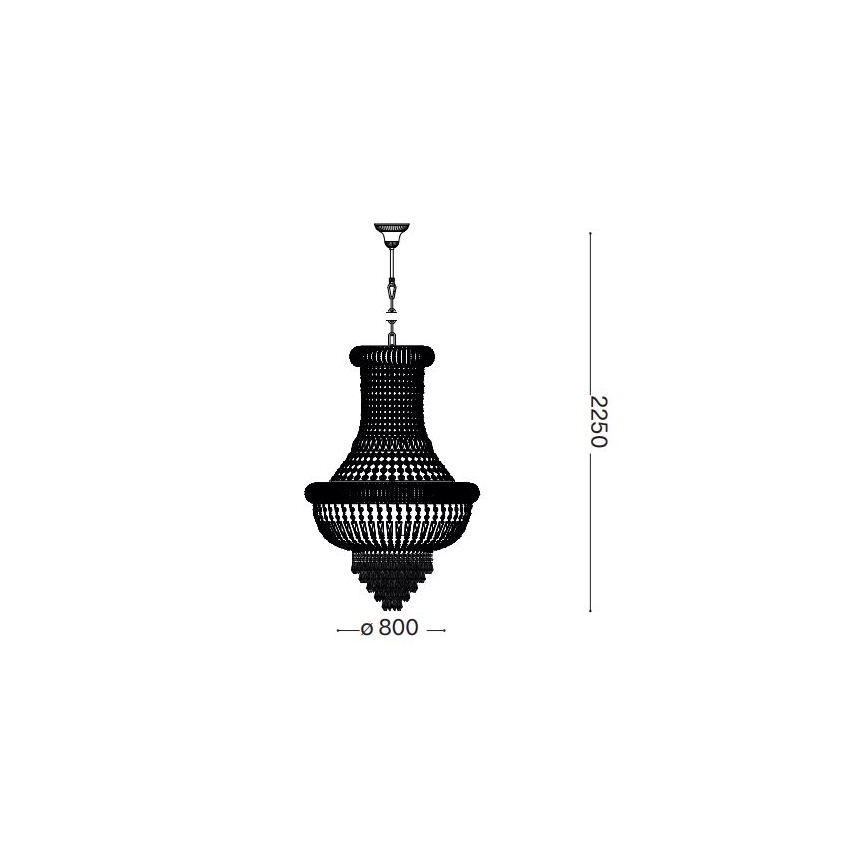 Lustră de cristal pe lanț Ideal Lux DUBAI 24xE14/28W/230V d. 80 cm auriu