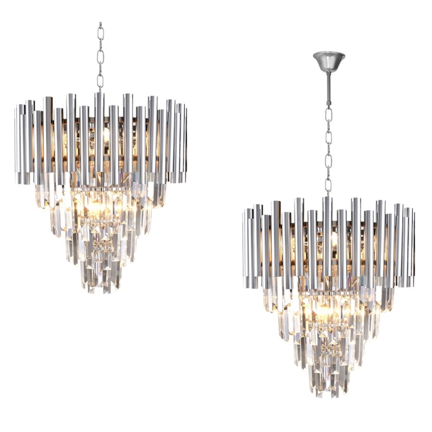 Lustră de cristal pe lanț MADISON 9xE14/40W/230V crom