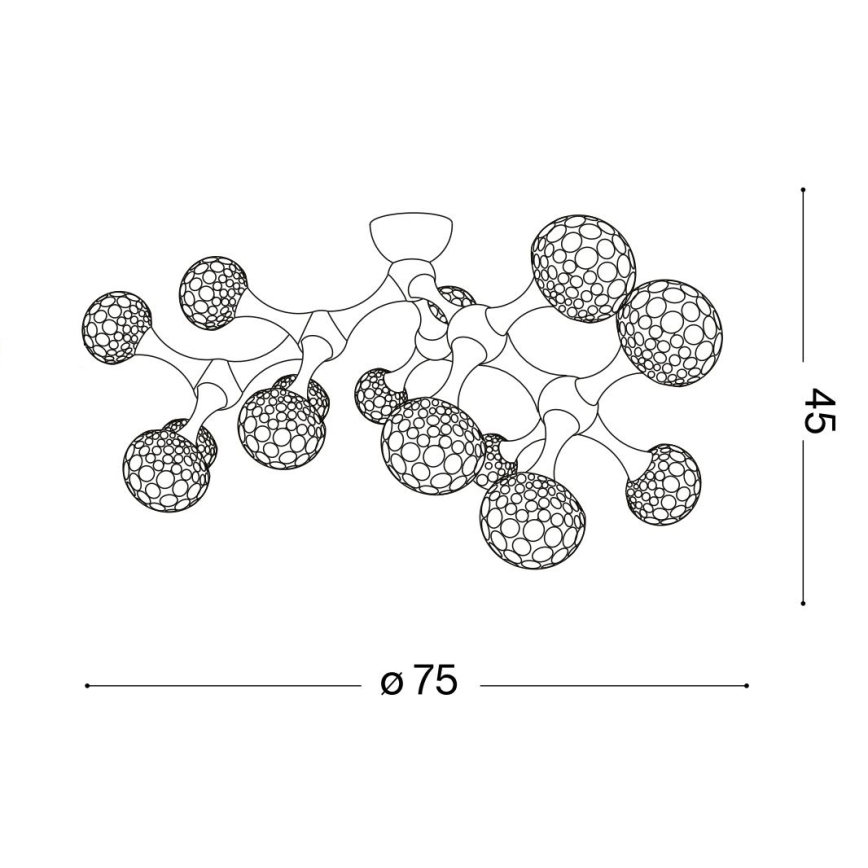 Lustră de cristal pe tijă Ideal Lux NODI 15xG9/40W/230V