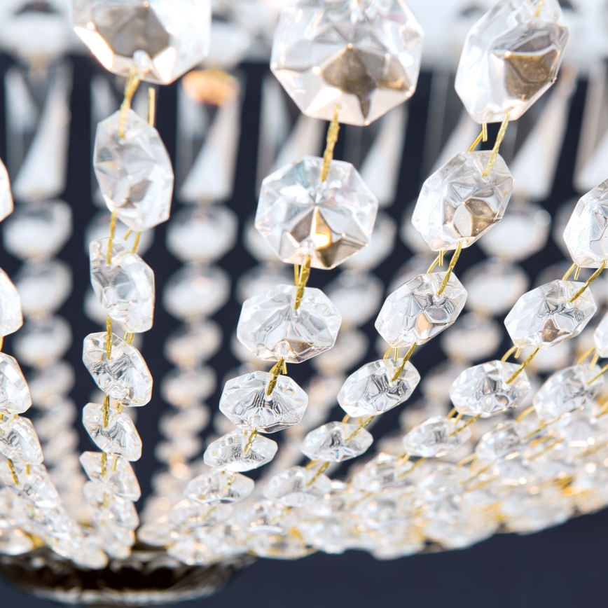 Lustră de cristal pe tijă ARILA 6xE27/60W/230V d. 60 cm maro/patină