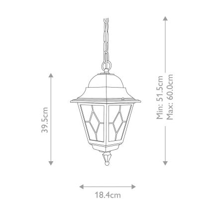 Lustră de exterior NORFOLK 1xE27/100W/230V IP43 Elstead NR9-BLK
