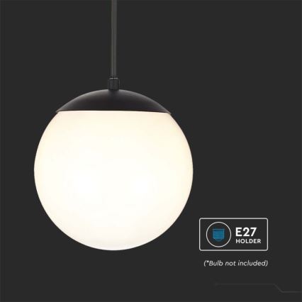 Lustră de exterior pe cablu 1xE27/60W/230V Ø 20 cm IP44 negru