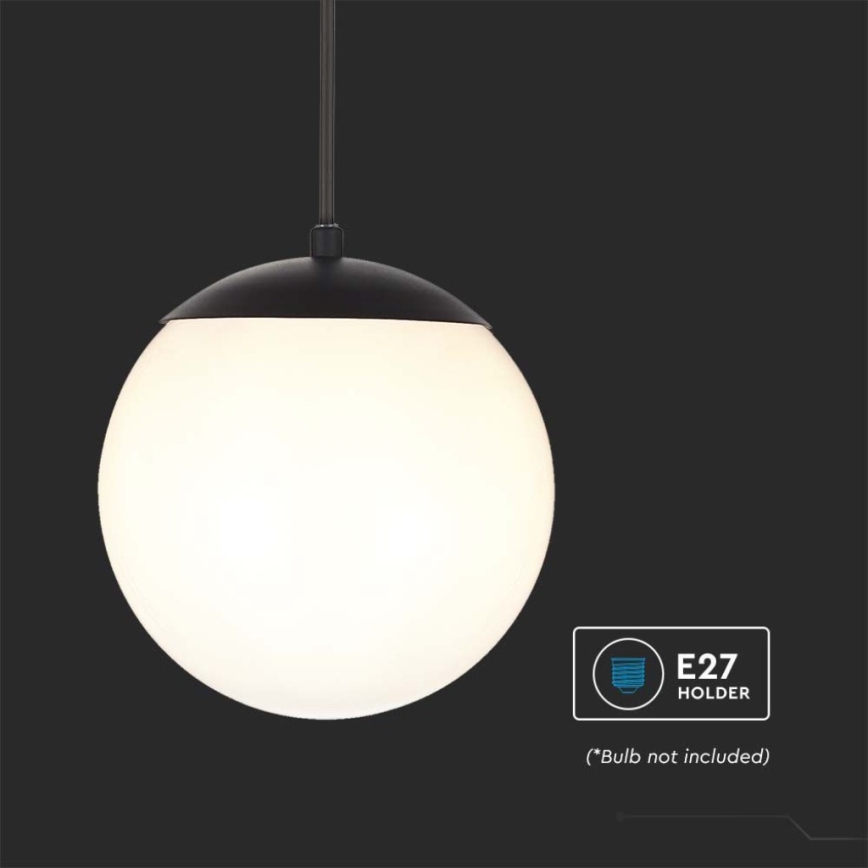 Lustră de exterior pe cablu 1xE27/60W/230V Ø 20 cm IP44 negru