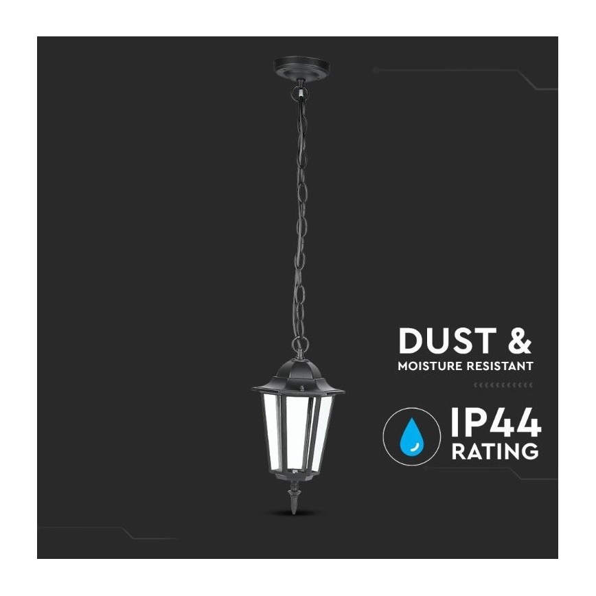 Lustră de exterior pe lanț 1xE27/40W/230V IP44 neagră