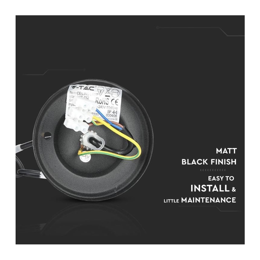 Lustră de exterior pe lanț 1xE27/40W/230V IP44 neagră