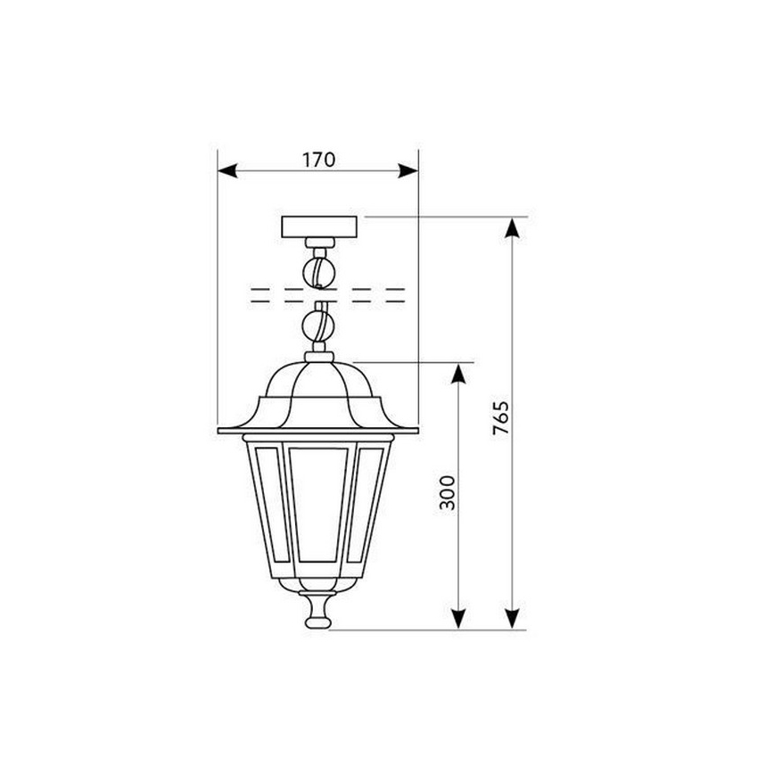 Lustră de exterior pe lanț 1xE27/60W/230V aurie IP44