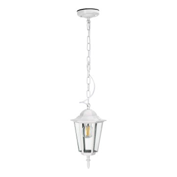 Lustră de exterior pe lanț 1xE27/60W/230V IP44 alb