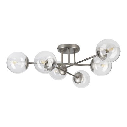 Lustră de tavan aplicată MALENA 6xE14/5W/230V crom mat/clar