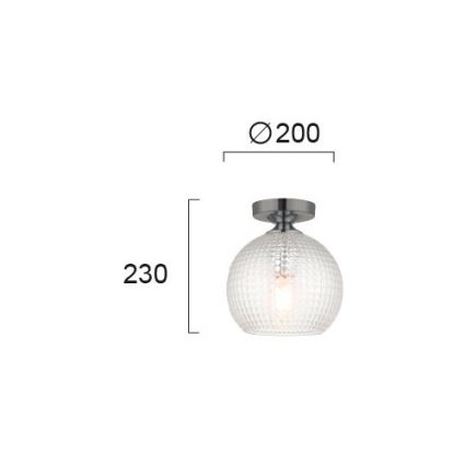 Lustră de tavan aplicată TALISA 1xE27/40W/230V, finisaj cromat negru
