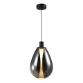 Lustră DENSO suspendată pe cablu, 1xGU10/10W/230V, Ø 30 cm, finisaj negru cromat
